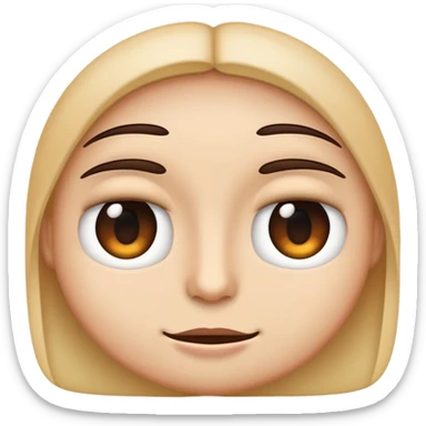 Emoji eyes are looking to the right snd the mouth is straight  sticker