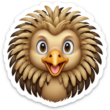 Je voudrais un emoji d'une autruche merci sticker