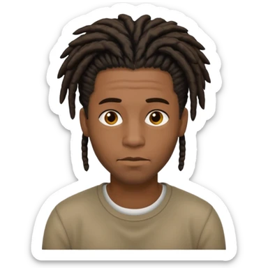 A black guy with short dreads trying to keep a straight face  sticker