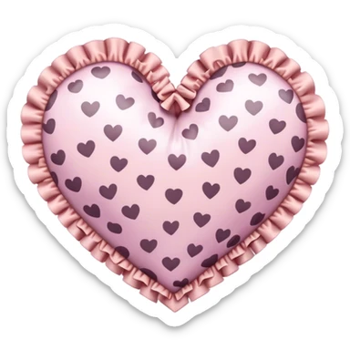 light leopard print heart with light pink ruffle trim sticker