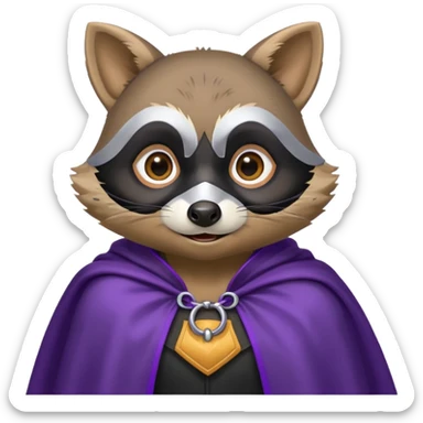 . l'expression du visage du raton est ultra surpris "shock" alors ce raton laver doit être équipé d'une cape de thieving noir avec trim bordure mauve comme dans le jeu old school runescape. au centre de la cape une icone de masque de voleur est visible  sticker