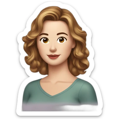 Emily VanCamp, brown wavy hair with cel sticker