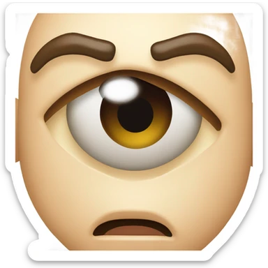 Face closing one eye due to stress sticker