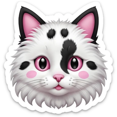 Cute cat black and white stain like a cow sticker