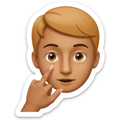 A classic emoji nose, no face, with a pointer finger touching the tip of it, combine these two 👆🏼👃🏼 sticker