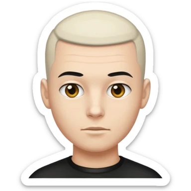 Un mec avec blanc avec une buzz cut noir  sticker