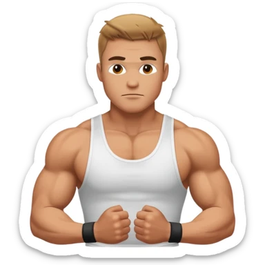 the classic bold jock with muscles wearing top sticker