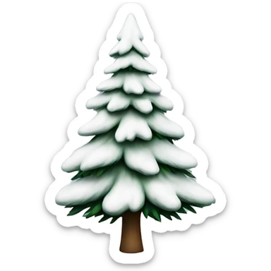  actual white fir christmas tree isolated.  sticker