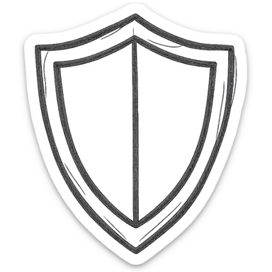 shield icon, hand drawn outline style, sketchy, no fill sticker