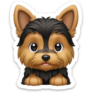 Floppy eared Yorkie puppy sticker