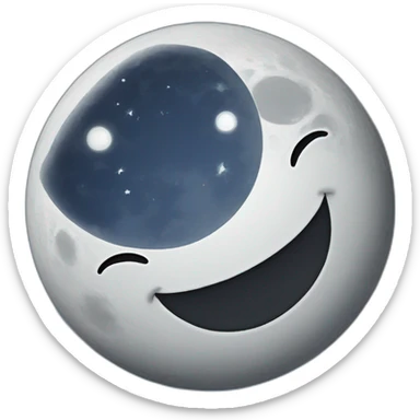 Smiling moon sticker