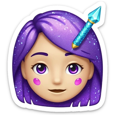 Glitter Roxo e Ciano Seta sticker