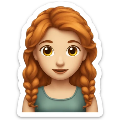 fille rousse yeux marron taches de rousseur sticker