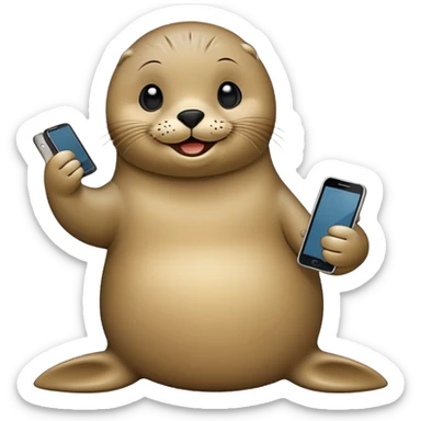 Seal making a phone call sticker