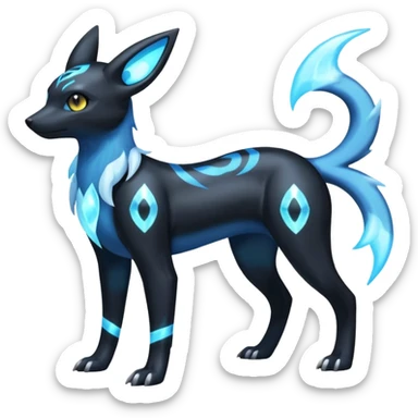 Manectric-Electrike-Aurorus-Umbreon-Draco-Fakémon-hybrid-creature (full body), 4 legs sticker