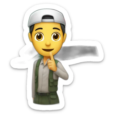 une homme avec le drapeau de la palestine dans les mains sticker