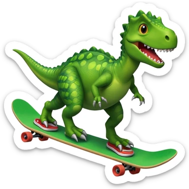 Dinosaur on a skateboard sticker