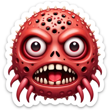 Trypophobia glitched blood monster face sticker