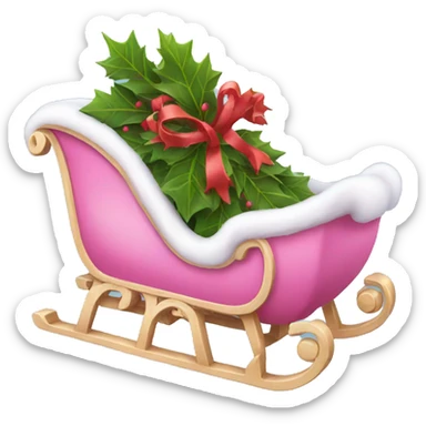 Pink sleigh sticker