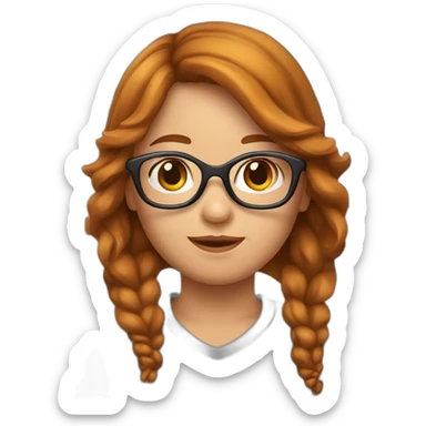 Een meisje met bruin haar en een doorzichtige bril sticker