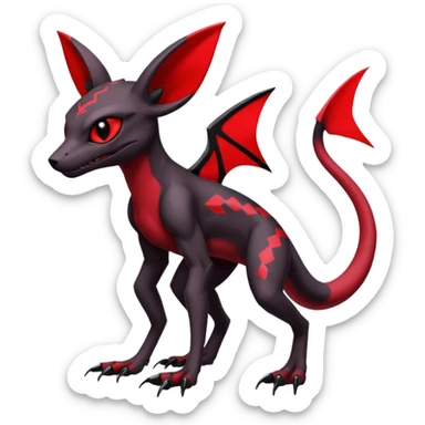 Gothic Edgy Evil Badass Cool Genesect-Umbreon-Salandit-Fakémon-hybrid-creature (full body)  sticker