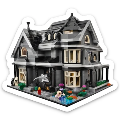Lego Darth Vader and Barbie’s seriously dusty disturbing disgusting ghostly haunted horror dream house mansion  sticker