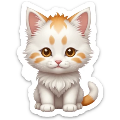 White kitten with some ginger on its head full body photo sticker