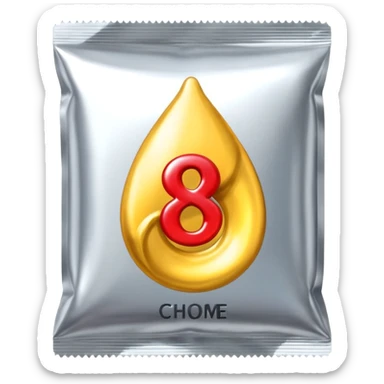 condom with a chrome-metallic pack and 8eight written in the middle sticker