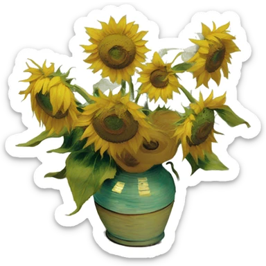 Van gogh sunflower painting  sticker