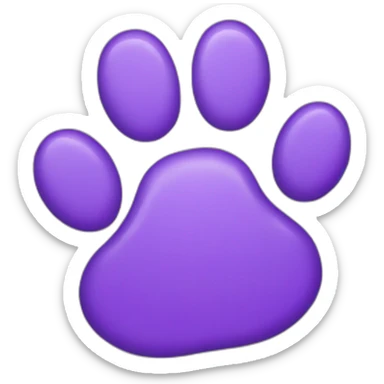 Purple dog paw sticker