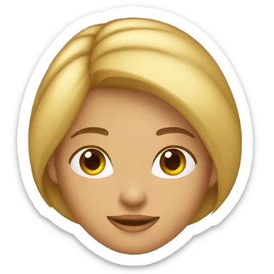 emoji mulher branca, cabelo castanho claro, cabelo liso sticker
