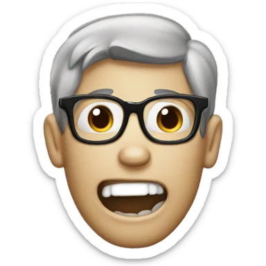 Nerd emoji with only two front teeth sticker