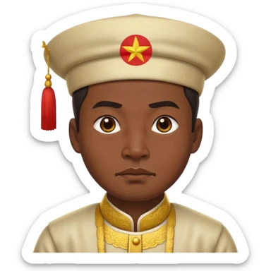 Cinematic Realistic Ho Chi Minh Portrait Emoji, depicted as a determined revolutionary leader in traditional attire with a humble expression, rendered with lifelike textures and soft natural lighting that captures his enduring legacy. sticker