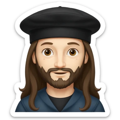 Leonardo da Vinci wear black berret hat sticker