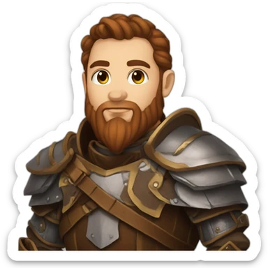 Dnd Dwarf cleric brown hair plate armor sticker
