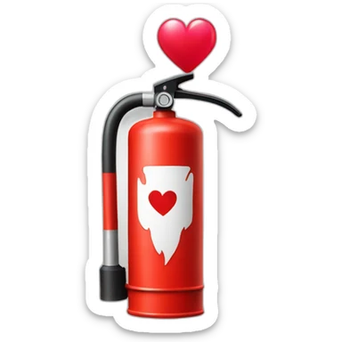 fire extinguisher with heart sticker