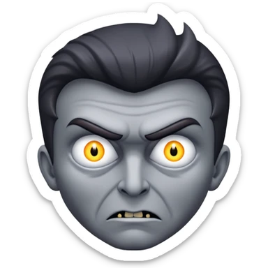 Rick Astley with a cursed demonic devious evil killer face and he is gray as hell and blends in with the pitch black background so it looks like he’s lurking in the shadows and he has 2 large very bright white BØB eyes and he may even be a killer sticker