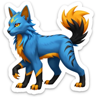 Manectric-Luxray-Bobcat-Fakémon-fusion-animal-creature, full body  sticker