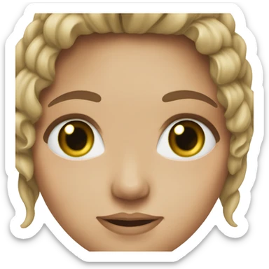 white women whit frekles green eyes brown hair  sticker