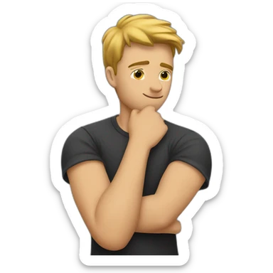 A guy kissing his arm sticker