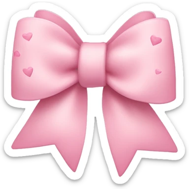 light pink bow with little light pink hearts around it sticker