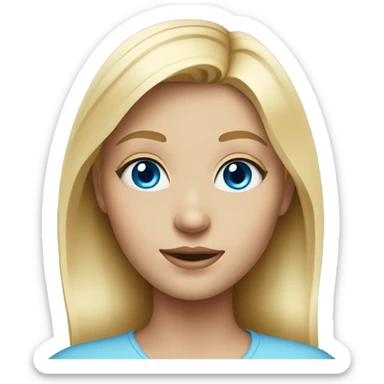 blonde girl close-up portrait with blue eyes sticker