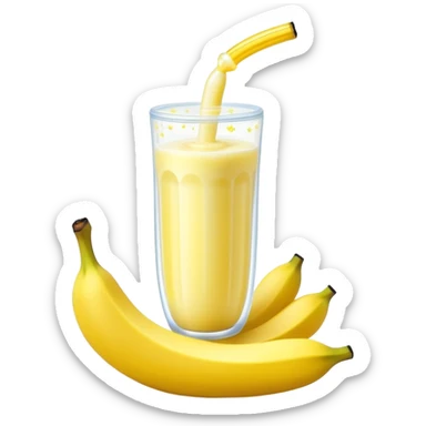 Ethereal glowing banana with celestial protein shake bottle emitting sparkles and magical floating sunflower seeds with starry aura sticker