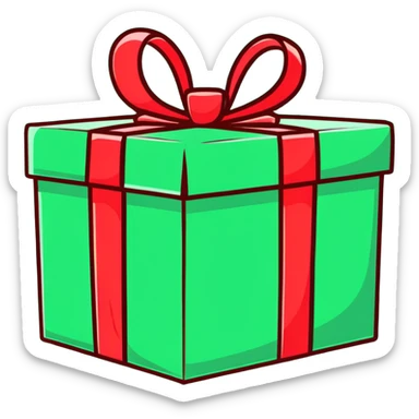 red gift box sticker