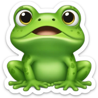 Une grenouille qui dit coucou sticker
