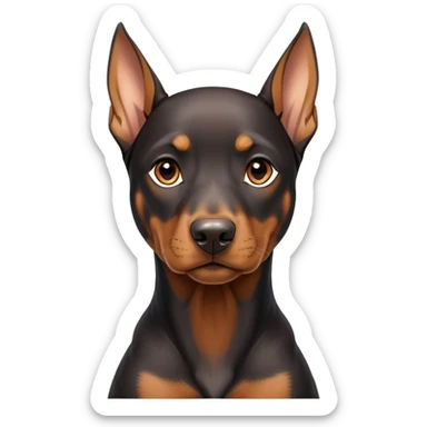cinematic-noble-doberman puppy-portrait-emoji,-poised-and-regal,-with-a-strong,-athletic-build-and-a-lustrous,-well-groomed-black and tan fur,-deep-set-soulful-brown-eyes,-simplified-yet-sharp-and-sophisticated-features,-highly-detailed, sticker