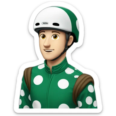 paul townend jockey dark green polka dot sticker