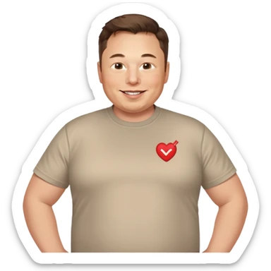 overweight happy realistic elon musk sticker