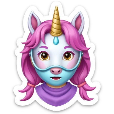 unicorn face mask scout girl sticker