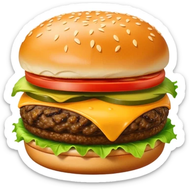 hyper realistic cheeseburger sticker
